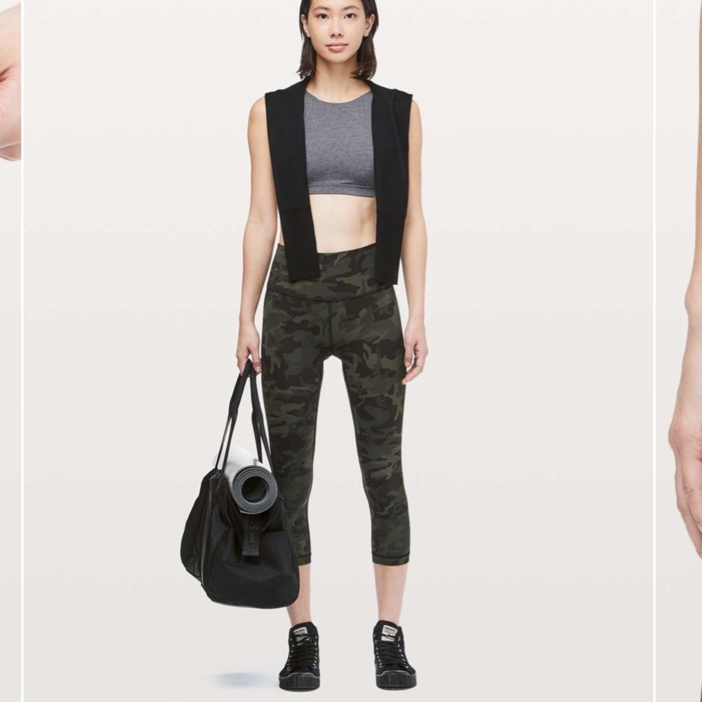 Lululemon Wunder Under Crop (Hi-Rise) *Full-On Luxtreme 21" Camo Multi Green